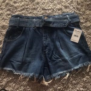 free people high waisted denim shorts